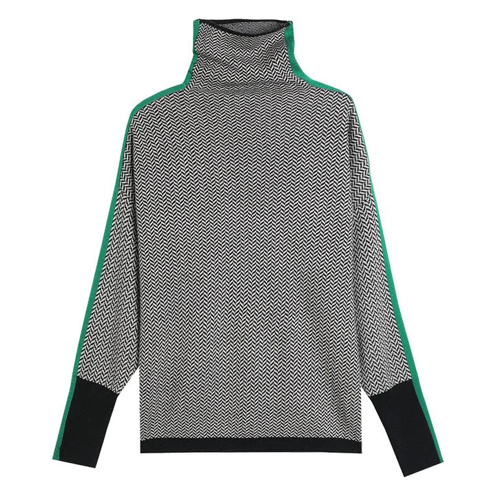 Women's Chevron Turtleneck Sweater | Cosy & Stylish