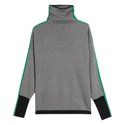 Women's Chevron Turtleneck Sweater | Cosy & Stylish