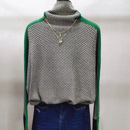 Women's Chevron Turtleneck Sweater | Cosy & Stylish