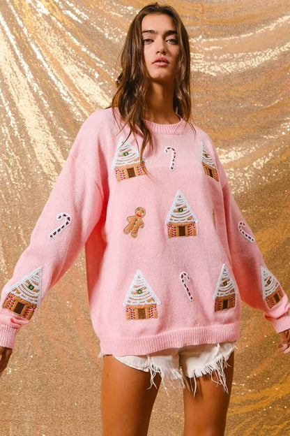 Image of Donna | Women's Novelty Christmas Crew Neck Sweater