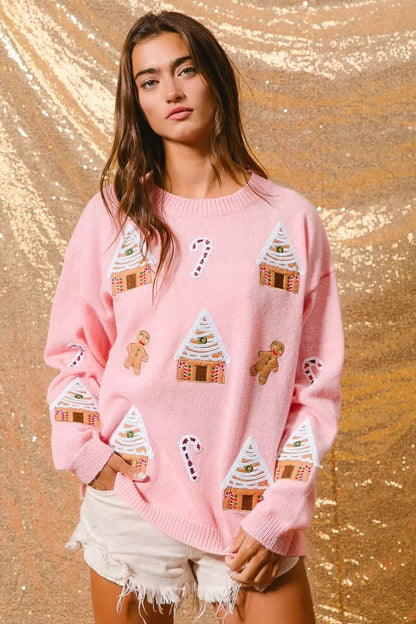Image of Donna | Women's Novelty Christmas Crew Neck Sweater