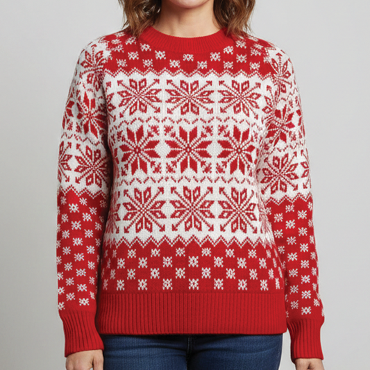 Women's Christmas Sweater | Snowflake Pattern & Cosy Fit