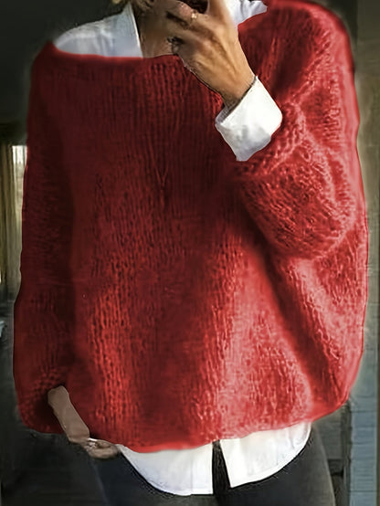 Women's Chunky Knit Jumper | Relaxed Fit & Batwing Sleeves 7