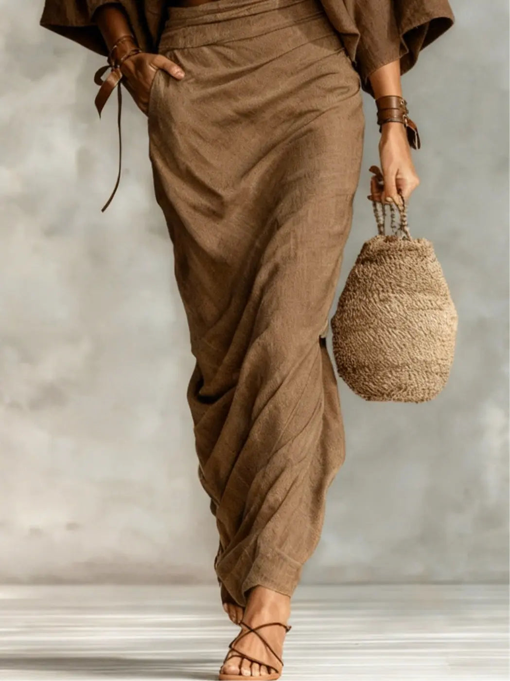 Women's Co-Ord Set | Batwing Sleeve Top & Long Skirt Design