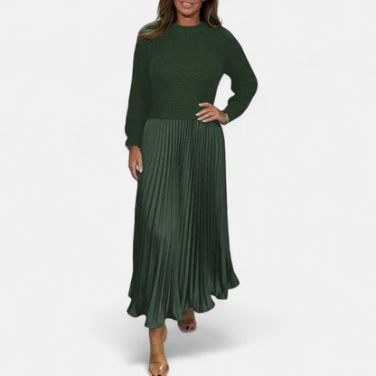 Women's Co Ord Set | Knit Top Pleated Skirt