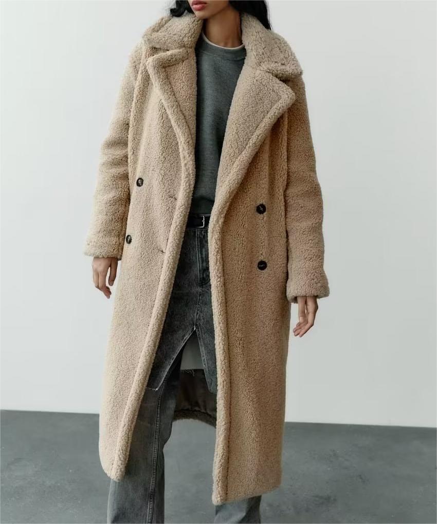 Women's Coat | Double-Breasted & Long Fit 1