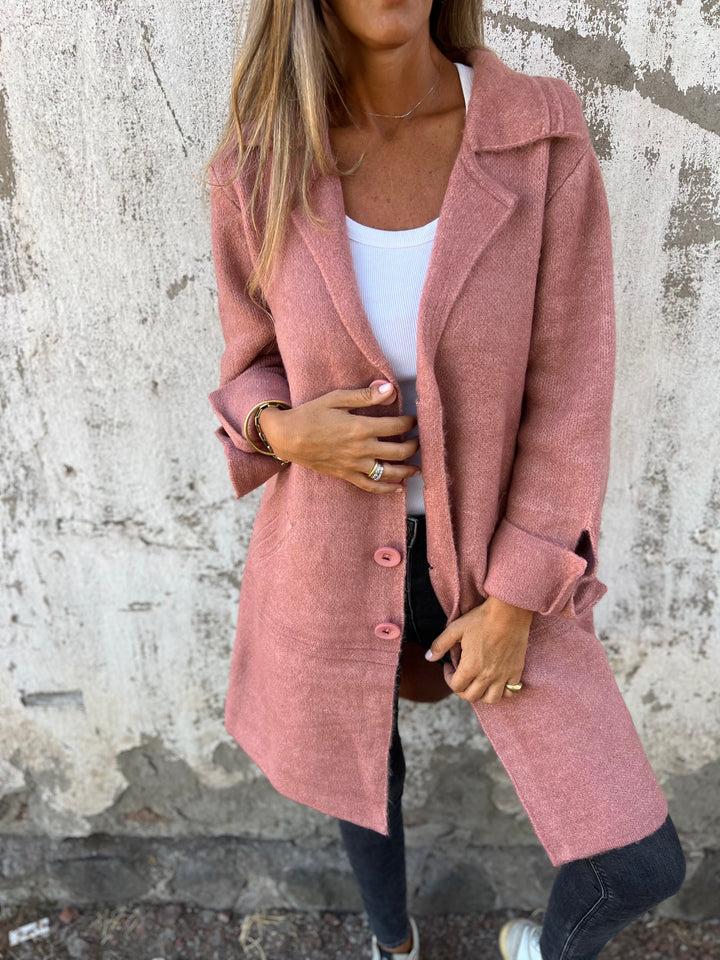 Women's Coat | Notched Lapel, Longline With Side Splits