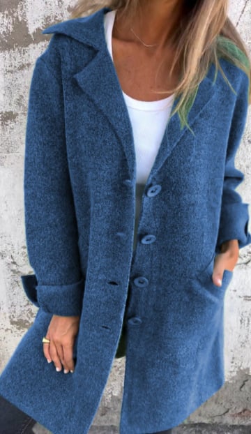 Women's Coat | Notched Lapel, Longline With Side Splits