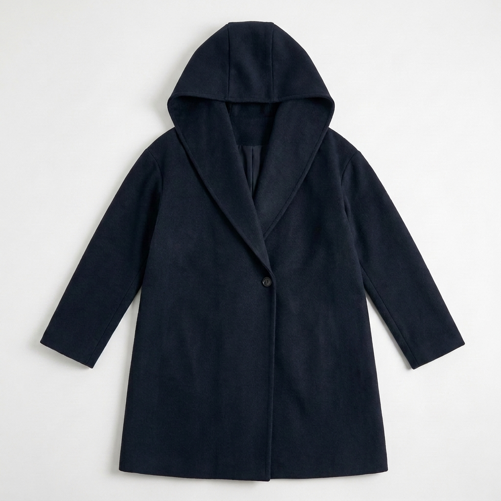 Women's Coat | Wide Standing Collar, One-Button Front