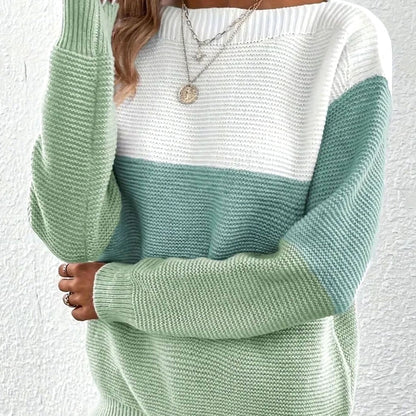 Jordan | Women's Relaxed-Fit Color-Block Cashmere Turtleneck Sweater