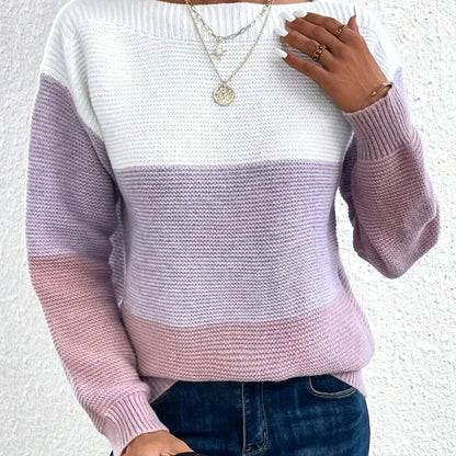 Jordan | Women's Relaxed-Fit Color-Block Cashmere Turtleneck Sweater