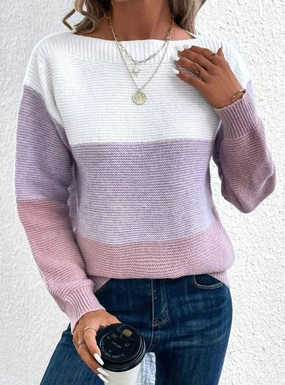 Jordan | Women's Relaxed-Fit Color-Block Cashmere Turtleneck Sweater