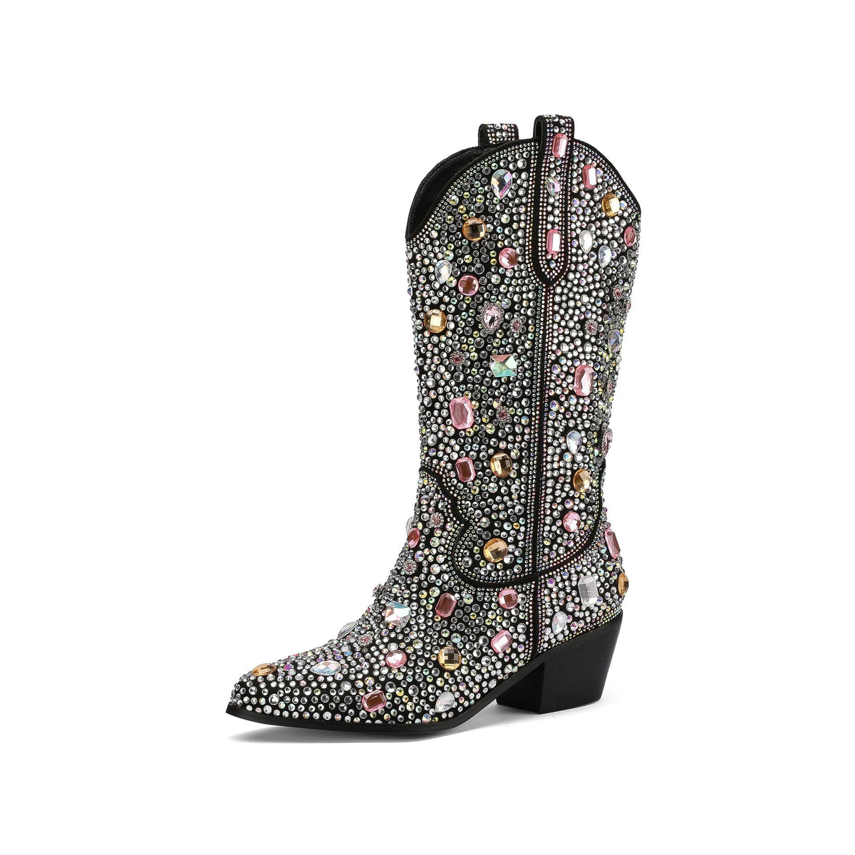 Women's Cowboy Boots | Rhinestone Detailing & Comfortable Block Heel