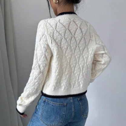 Women's Cropped Knit Cardigan | Bow Front Detail