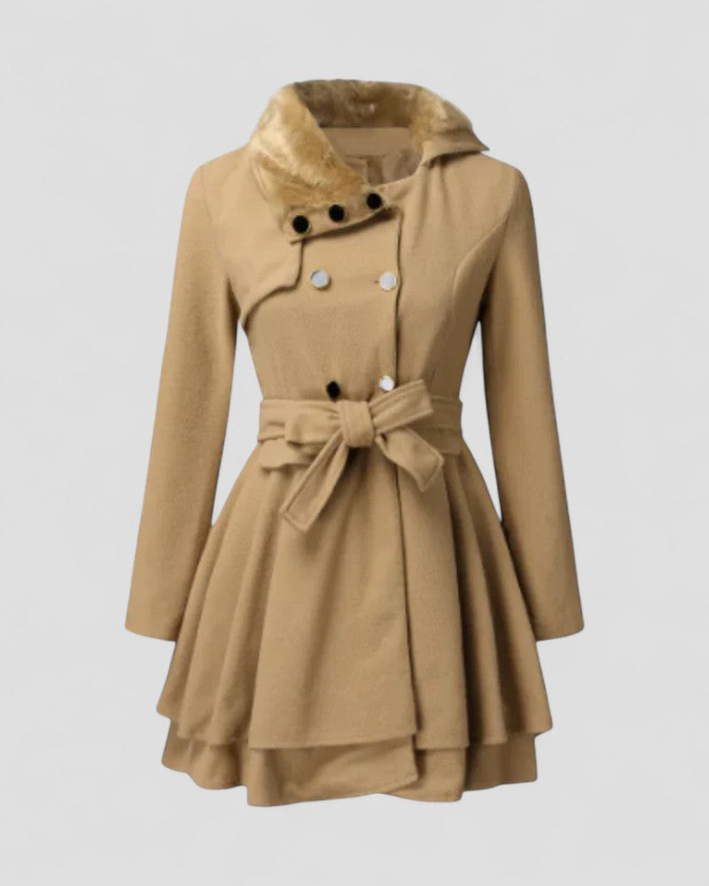 Chic Women's Winter Coat with Fur Collar