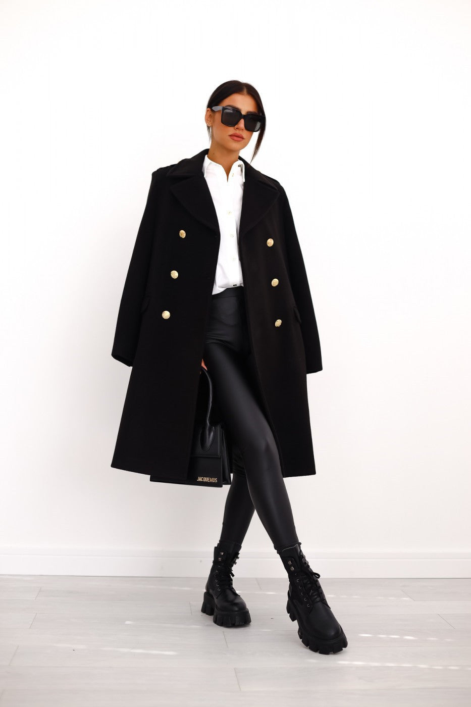 Women's Double-Breasted Long Coat | Notch Lapel & Warm Fit