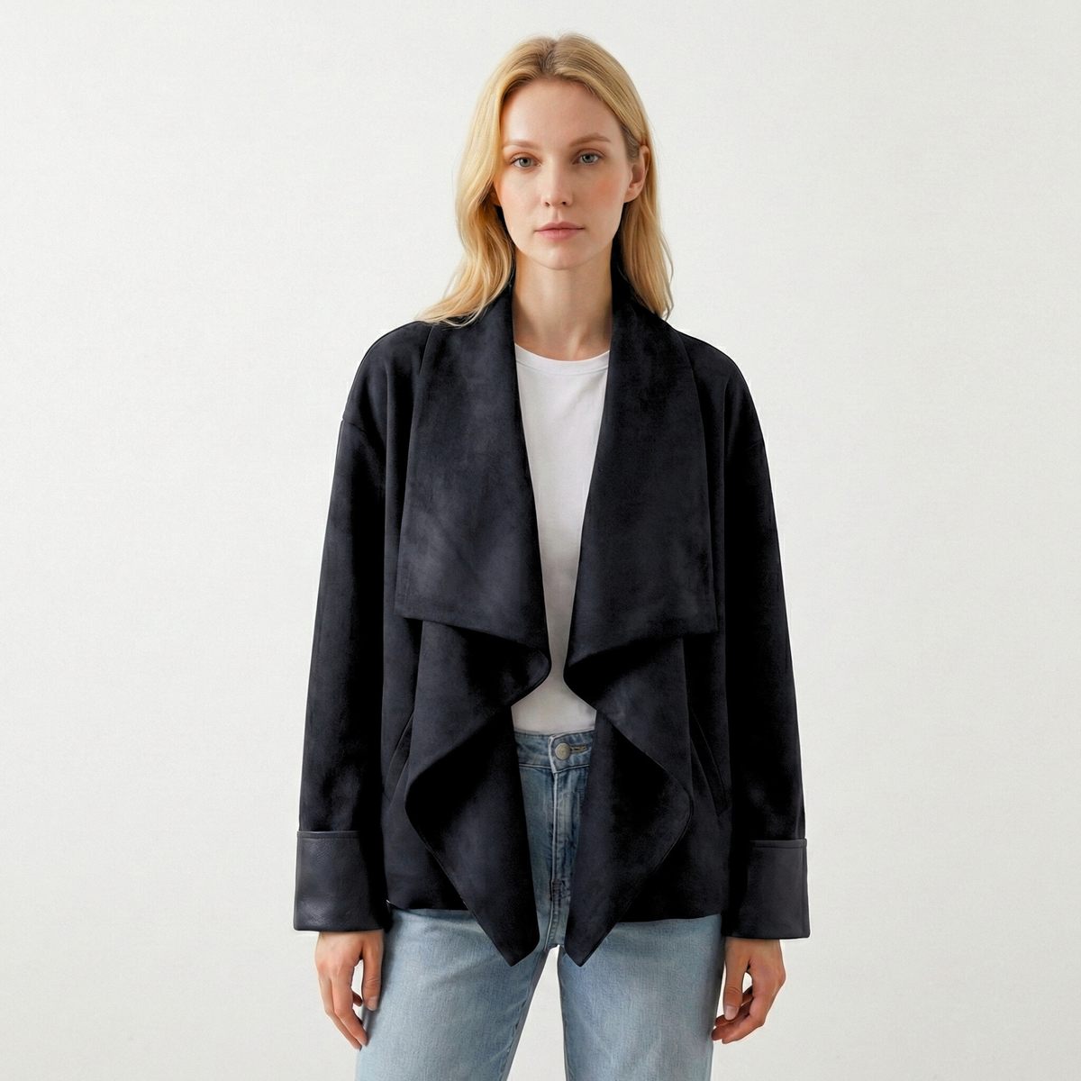 Women's Drape Jacket | Draped Lapel & Flowy Silhouette 7