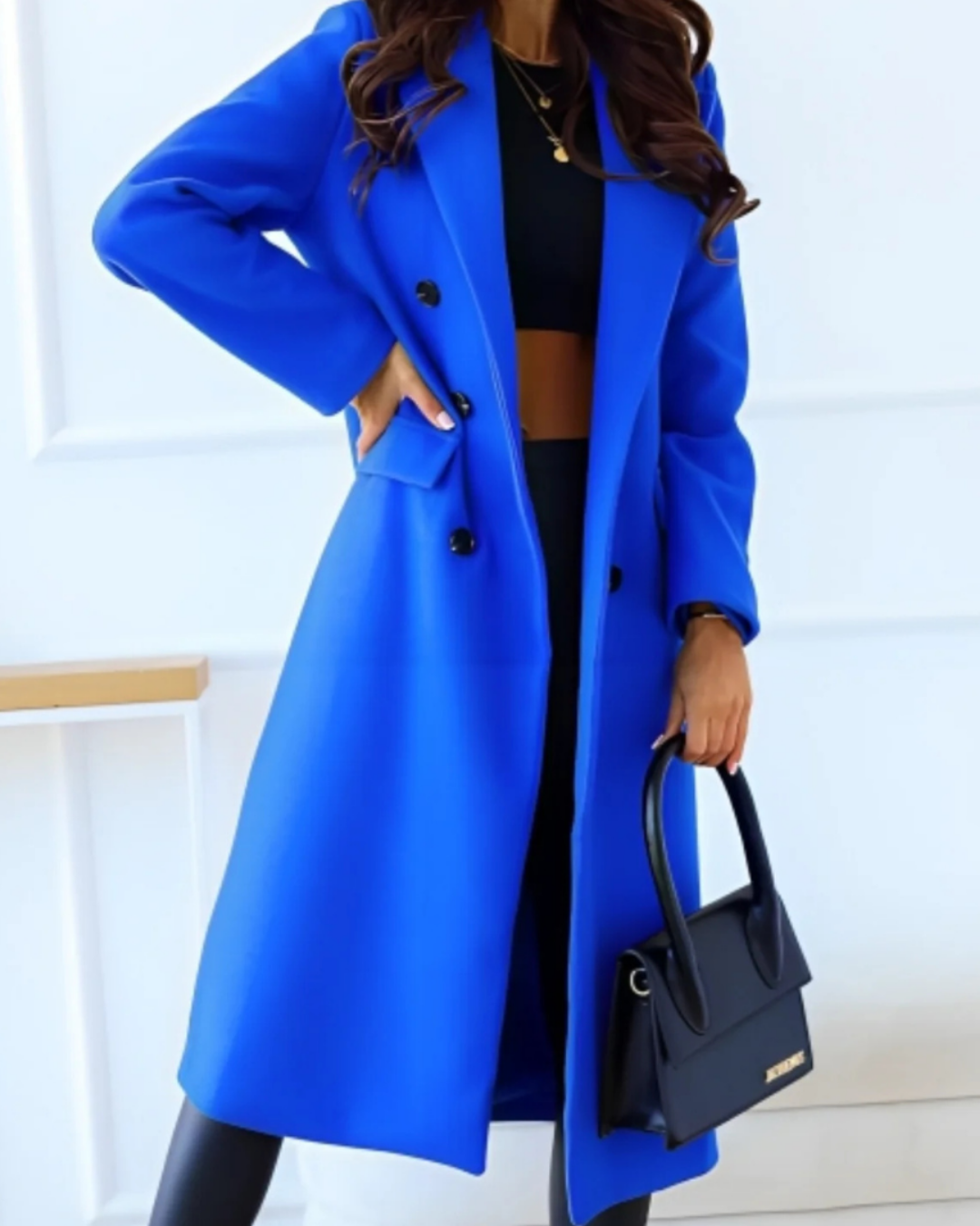 Women's Long Winter Jacket | Double-Breasted & Tailored Fit 1