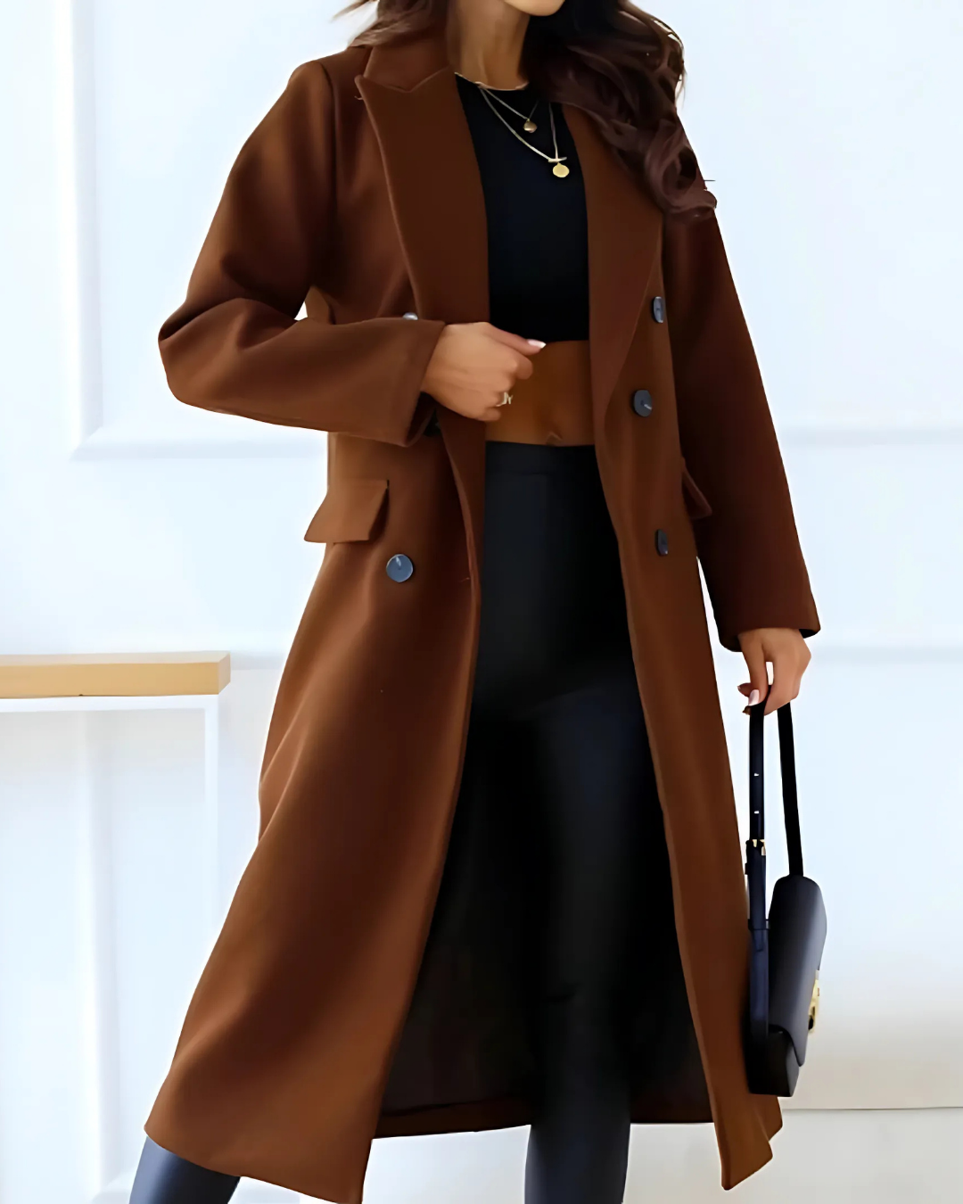 Women's Long Winter Jacket | Double-Breasted & Tailored Fit 3