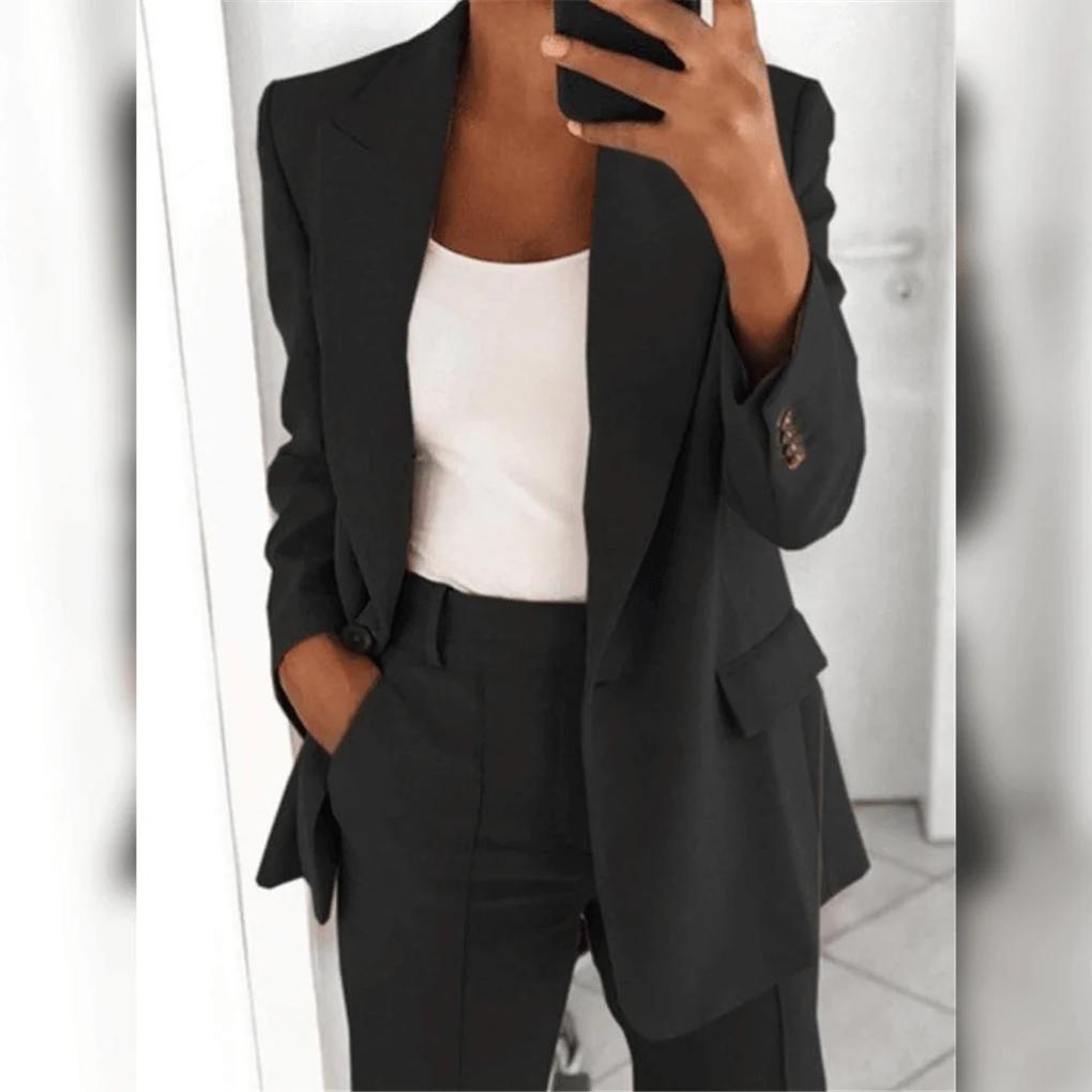 Women's Formal Suit | Open-Front Blazer, Straight Leg