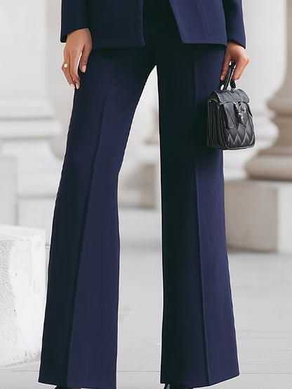Women's Formal Suit | Stand-Collar Blazer, Wide Leg