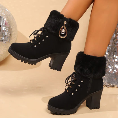 Harper Lane Fur Boots — back view