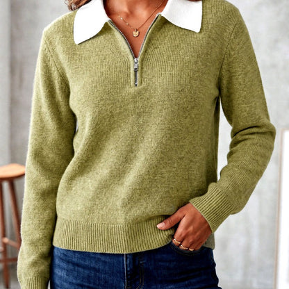 Deborah - Women’s Half-Zip Knit Polo Sweater 3