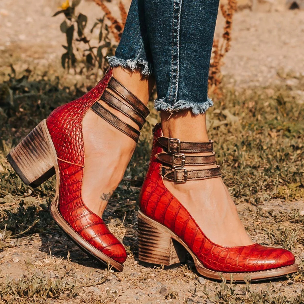 Women's Heel Sandals | Vintage Style Block Heel Shoes With Ankle Straps