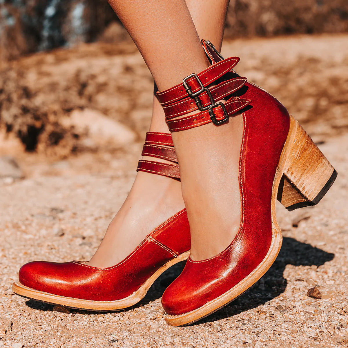 Women's Heel Sandals | Vintage Style Block Heel Shoes With Ankle Straps