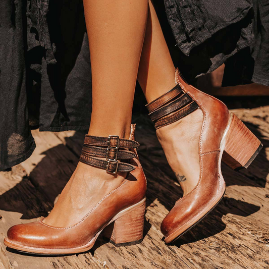 Women's Heel Sandals | Vintage Style Block Heel Shoes With Ankle Straps