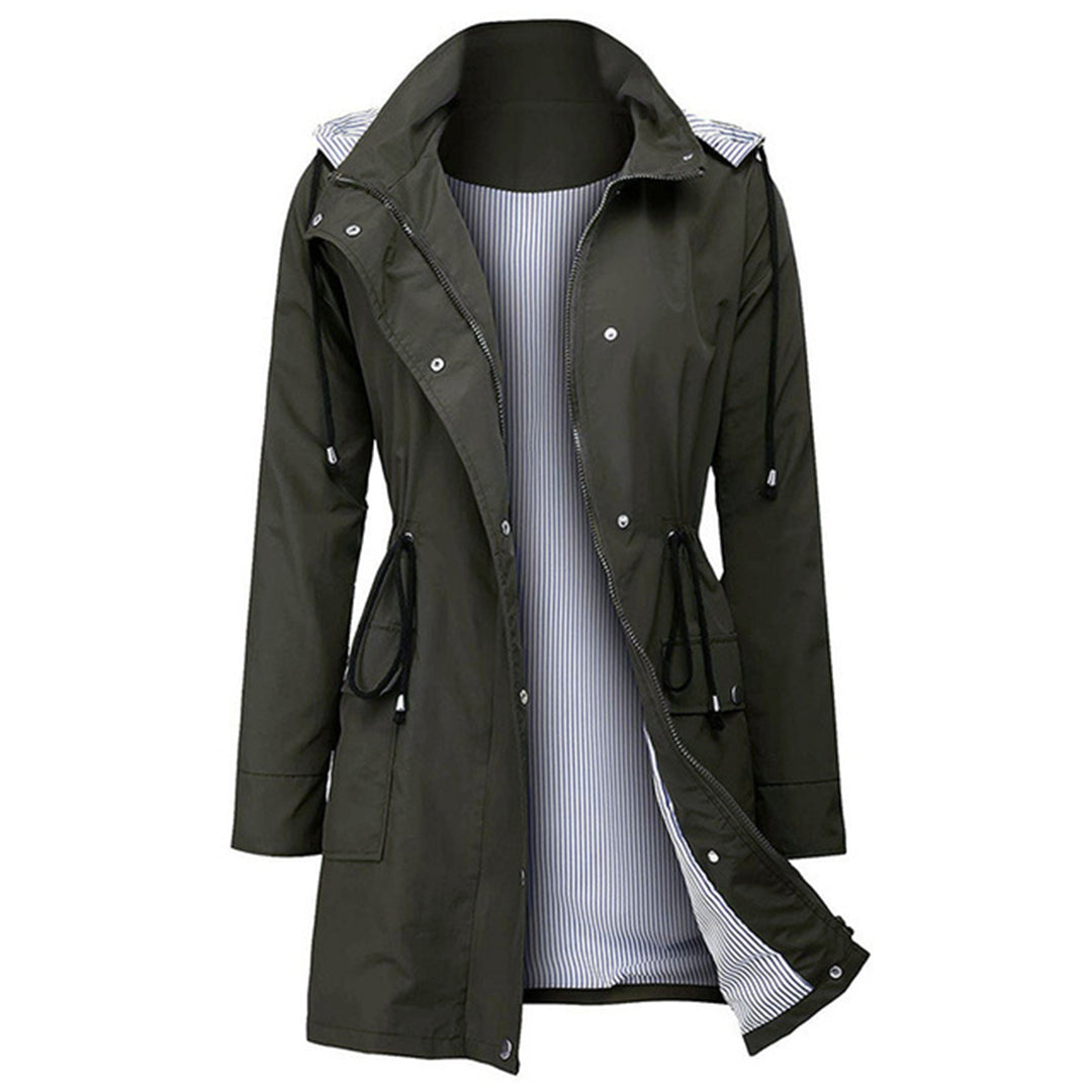 Women's Hooded Utility Parka | Drawstring Waist & Practical Pockets