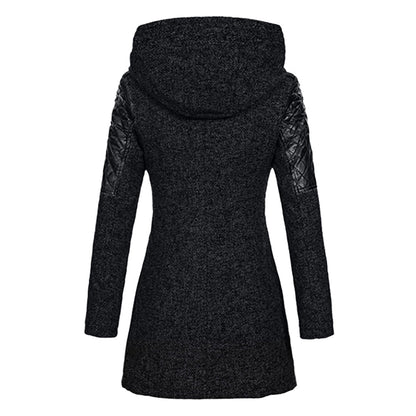 Women's Hooded Winter Coat | Belted Waist & Asymmetric Hem