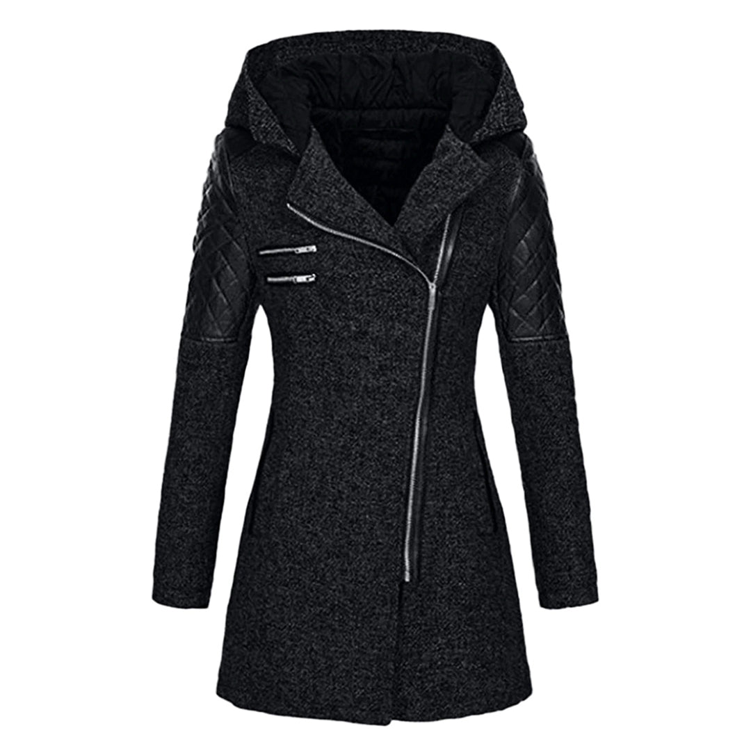 Women's Hooded Winter Coat | Belted Waist & Asymmetric Hem