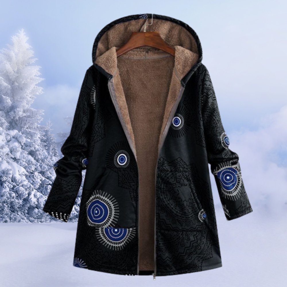 Women's Hooded Winter Coat | Floral & Warm