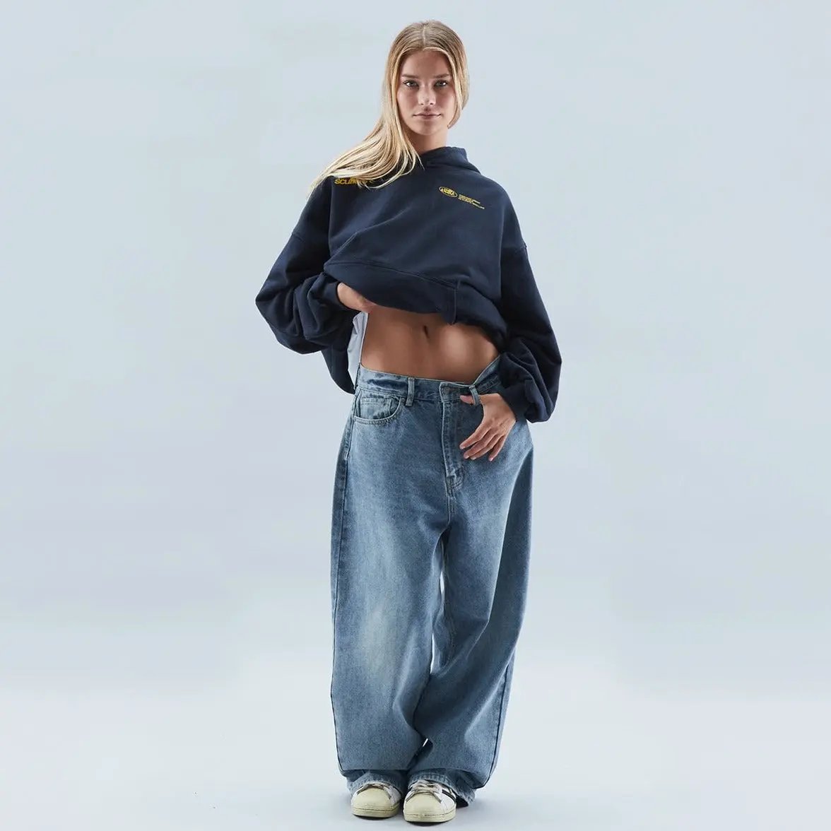 Women's Hoodie | Arched Back Print, Boxy Cropped Fit