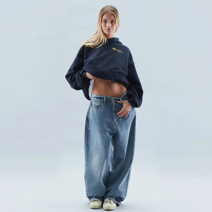 Women's Hoodie | Arched Back Print, Boxy Cropped Fit