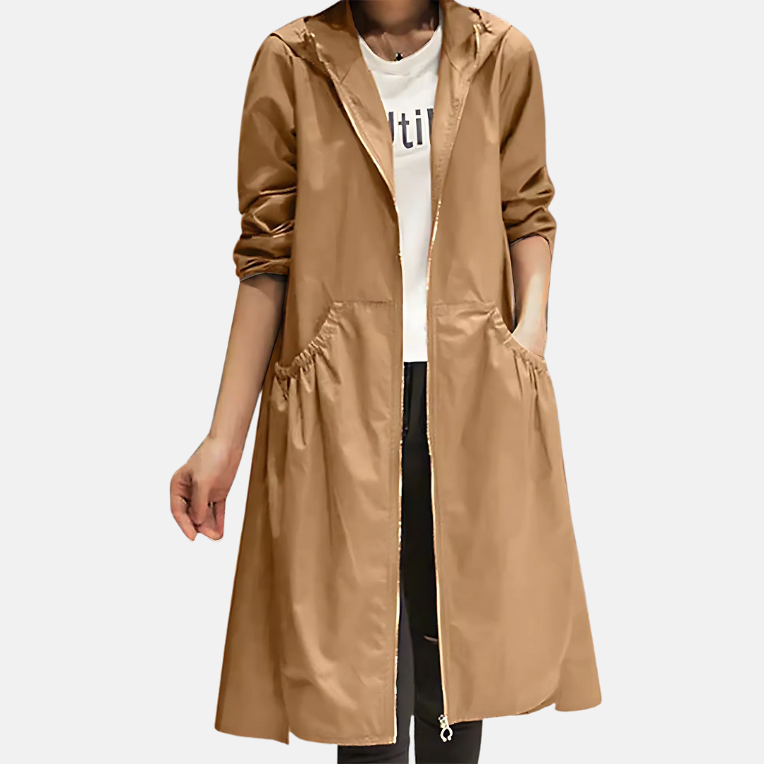 Women's Hoodie | Full-Length Zip, Knee-Length Swing