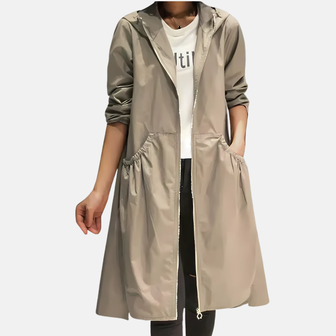 Women's Hoodie | Full-Length Zip, Knee-Length Swing