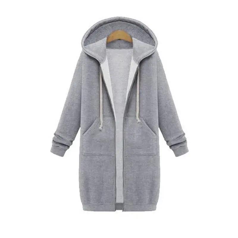 Women's Hoodie | Full-Length Zip, Longline Straight Hem