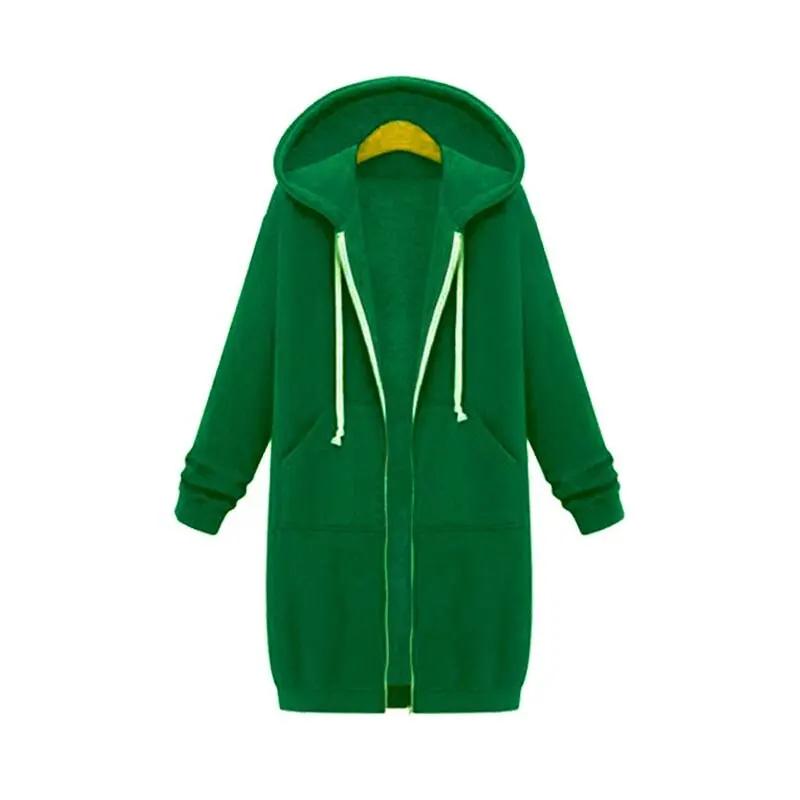 Women's Hoodie | Full-Length Zip, Longline Straight Hem