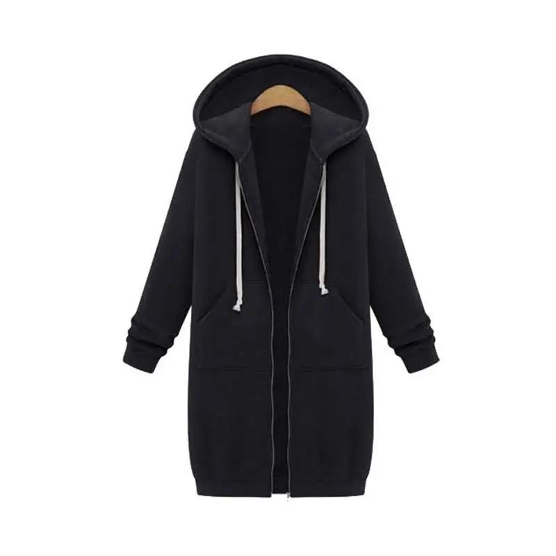 Women's Hoodie | Full-Length Zip, Longline Straight Hem