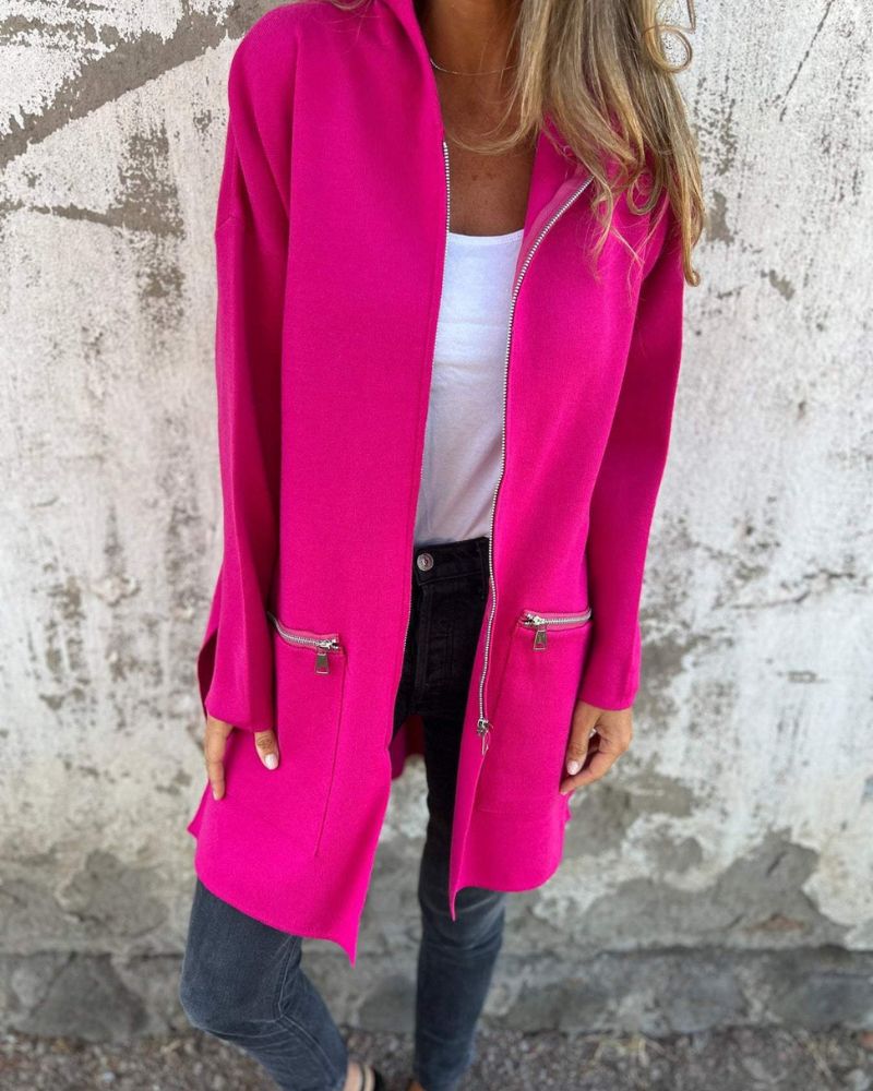Women's Hoodie | Full-Zip Longline, Zip Pockets