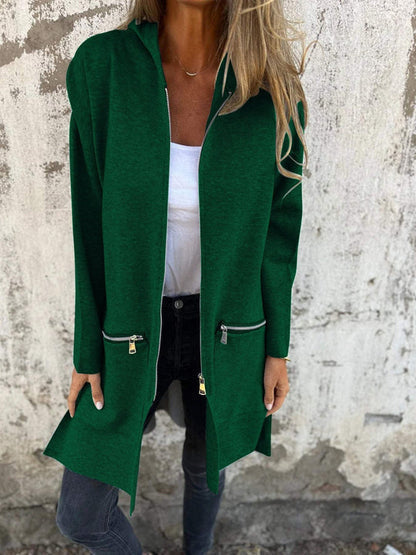 Women's Hoodie | Full-Zip Longline, Zip Pockets