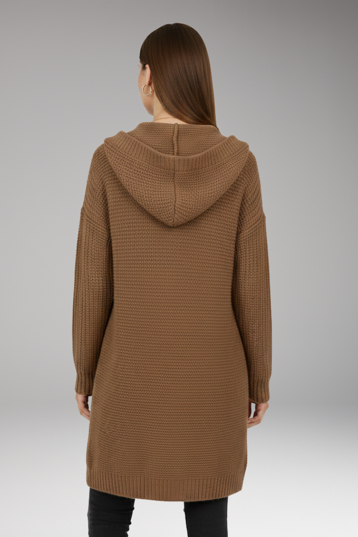 Women's Hoodie | Open Front, Textured Longline Cut