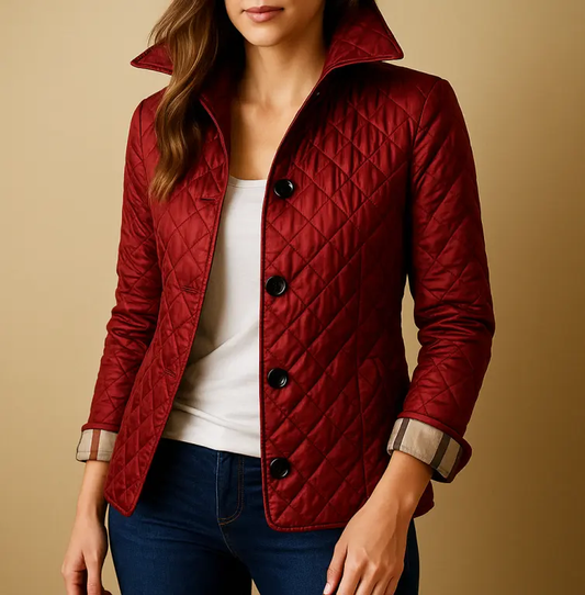 Women's Jacket | Diamond Quilting And A Stand Collar