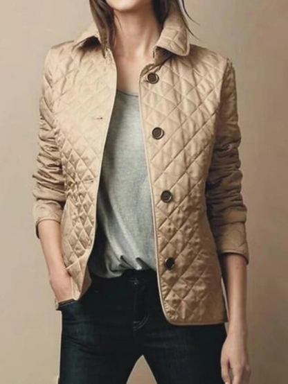 Women's Jacket | Diamond Quilting, Press-Stud Front