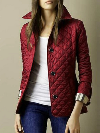 Women's Jacket | Diamond Quilting, Press-Stud Front