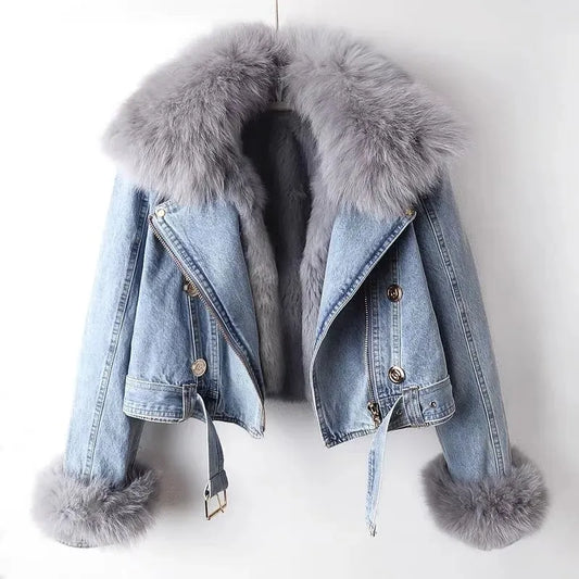 Women's Jacket | Fluffy Collar & Adjustable Hem