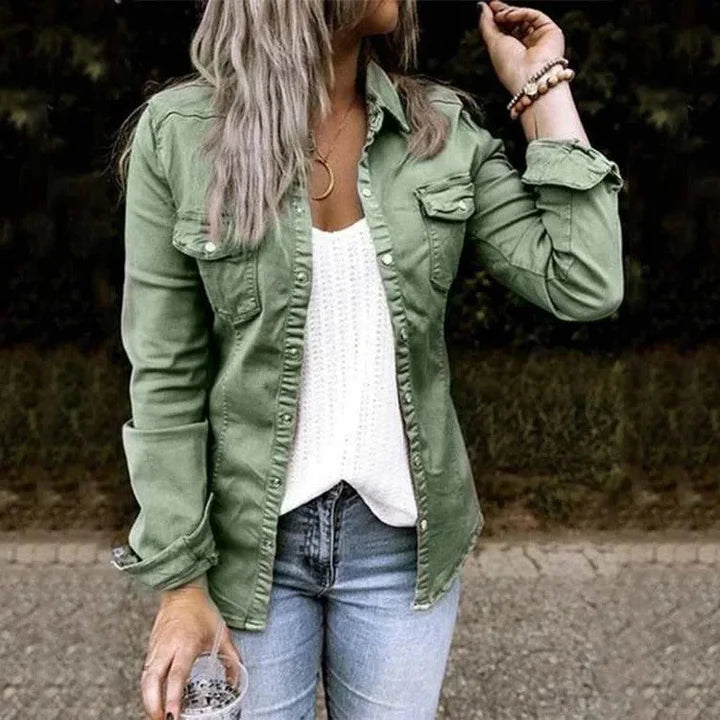 Women's Jacket | Snap-Button Front, Chest Flap Pockets