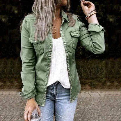 Women's Jacket | Snap-Button Front, Chest Flap Pockets
